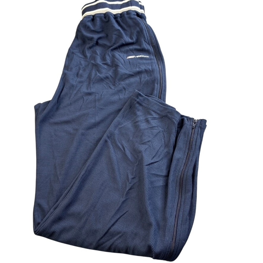 Vtg Reebok Navy Blue Waffle Knit Tear Away Track Pants‎ XL Side Zip Streetstyle